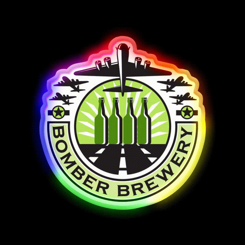 B 17 Heavy Bomber Beer Bottle Brewery Retro Beer Bar Decor Led Neon Sign Rgb Color - LED neon sign close-up detail