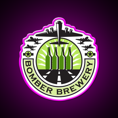 B 17 Heavy Bomber Beer Bottle Brewery Retro Beer Bar Decor Led Neon Sign Rgb Color - Neon sign mounted on wall in room