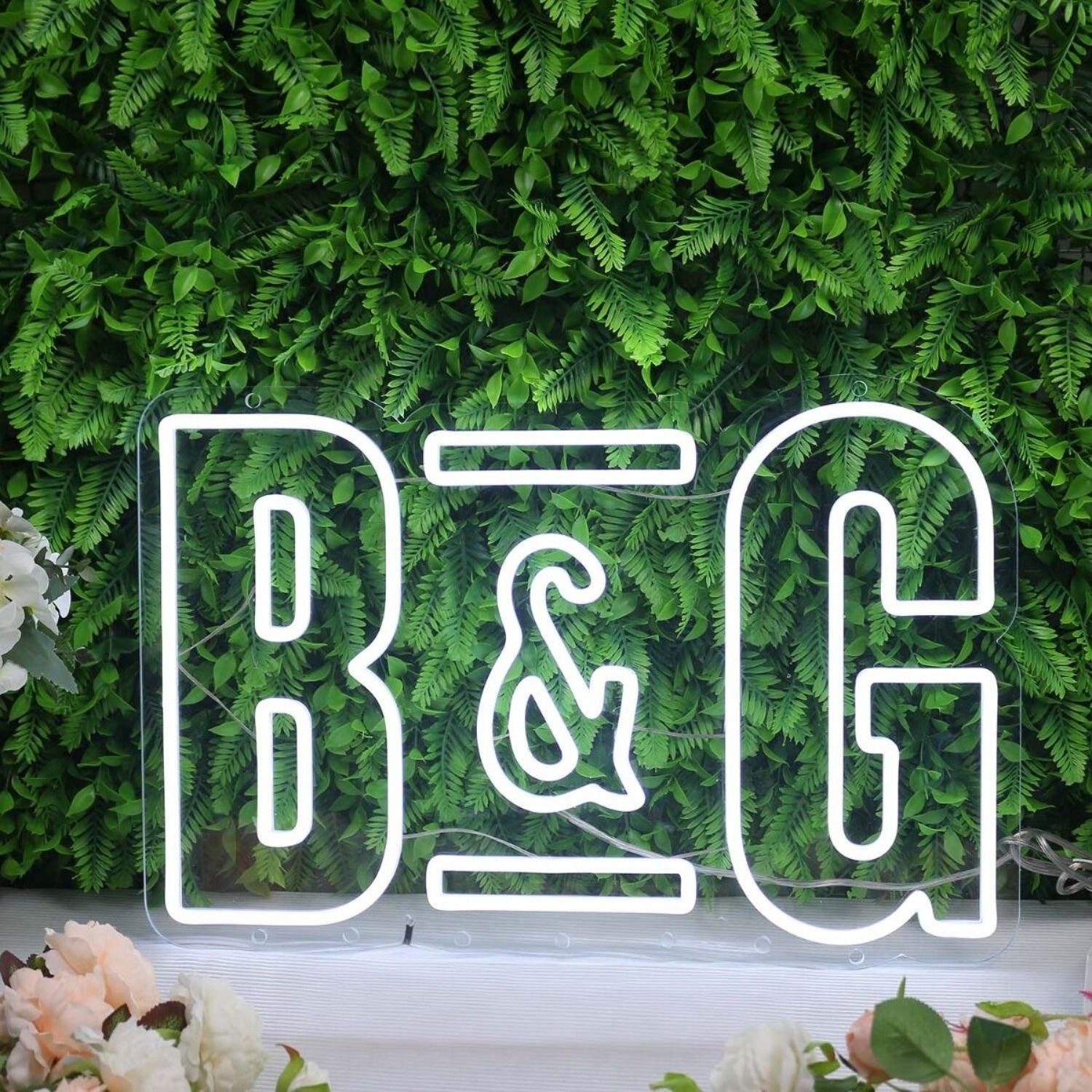 B And G White Led Neon Sign | Shineneon