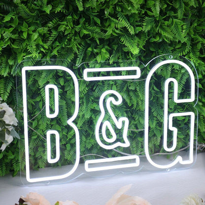 B And G White Led Neon Sign | Shineneon