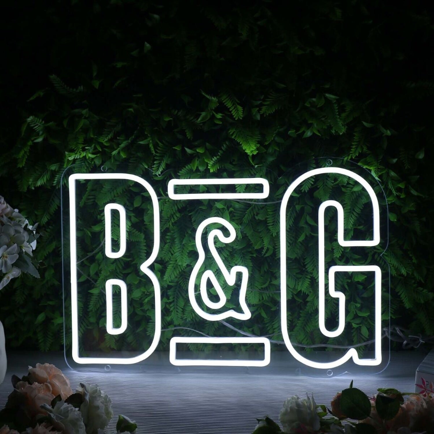 B And G White Led Neon Sign | Shineneon