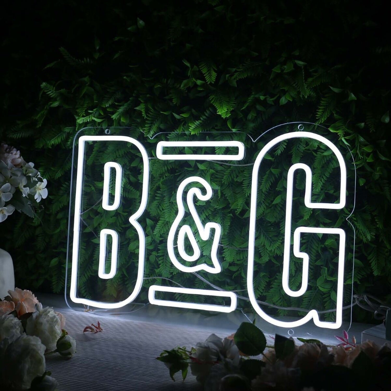 B And G White Led Neon Sign | Shineneon