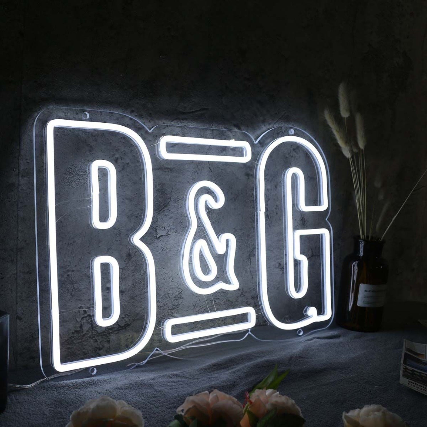 B And G White Neon Sign | Shineneon