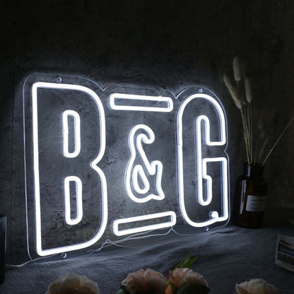 B And G White Neon Sign | Shineneon