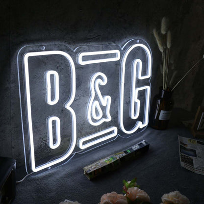 B And G White Neon Sign | Shineneon
