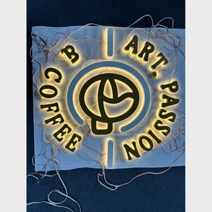 B Coffee Art Passion Logo 3D Backlit Channel Letters Led Light Sign