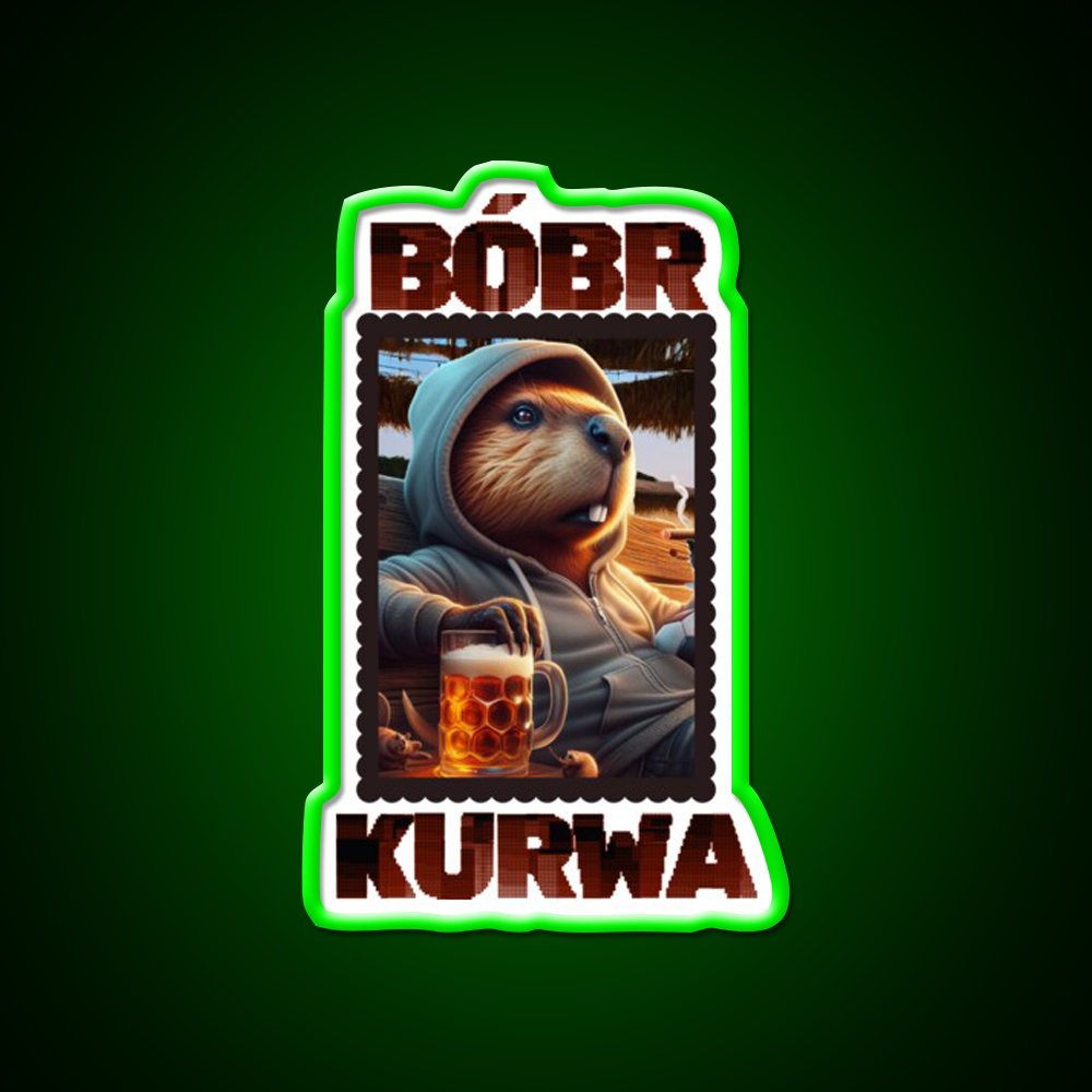 Bobr Kurwa Loves Beer And Football Beer Bar Decor Led Neon Sign Rgb Color - LED neon sign view 7