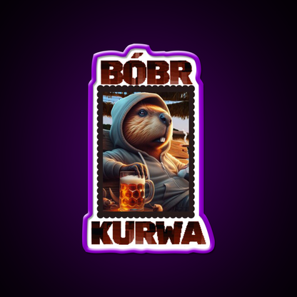 Bobr Kurwa Loves Beer And Football Beer Bar Decor Led Neon Sign Rgb Color - LED neon sign view 8