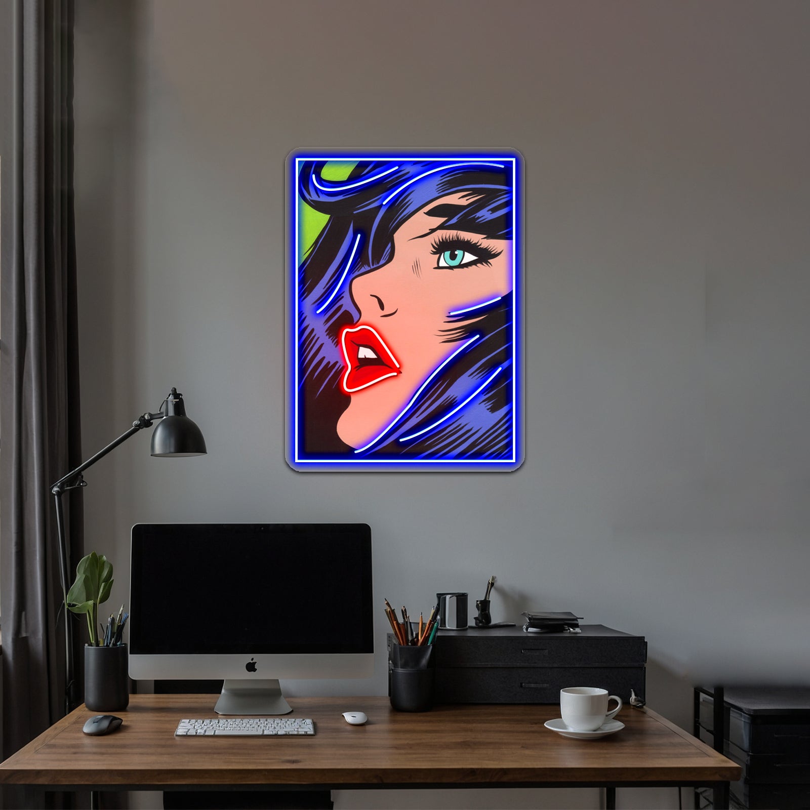 Babe Comic Girl Artwork Led Neon Sign