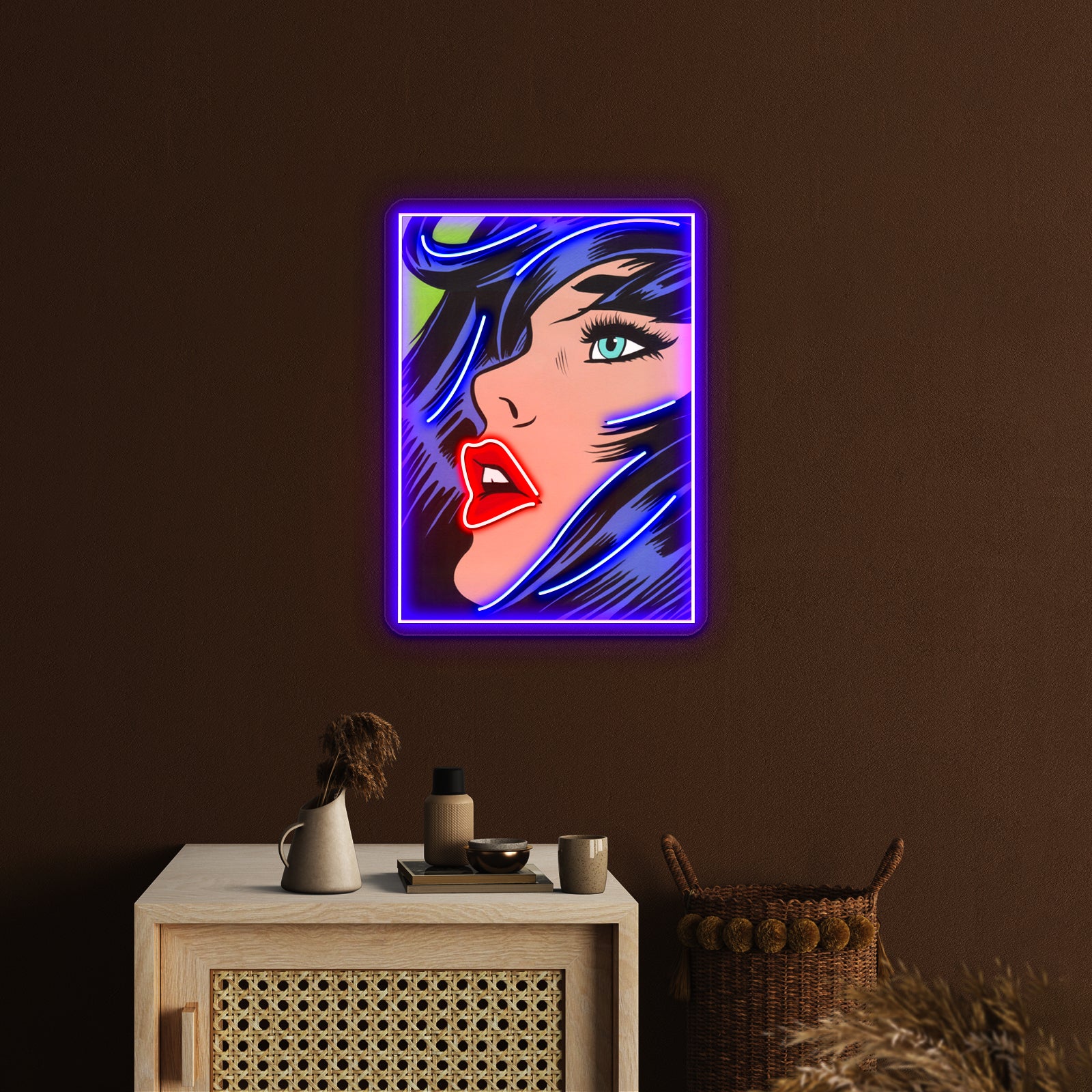Babe Comic Girl Artwork Led Neon Sign