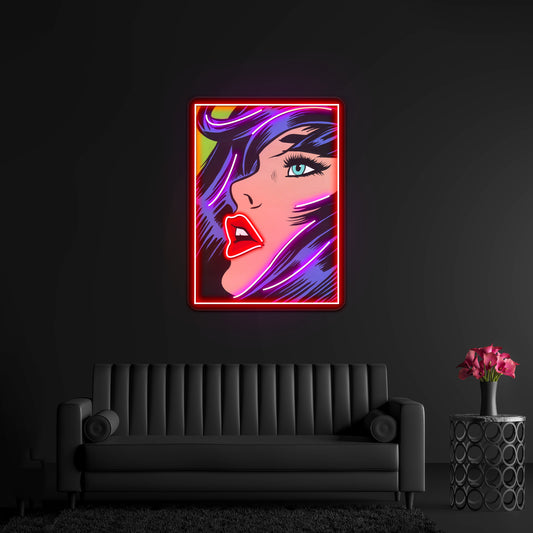 Babe Comic Girl Artwork Led Neon Sign