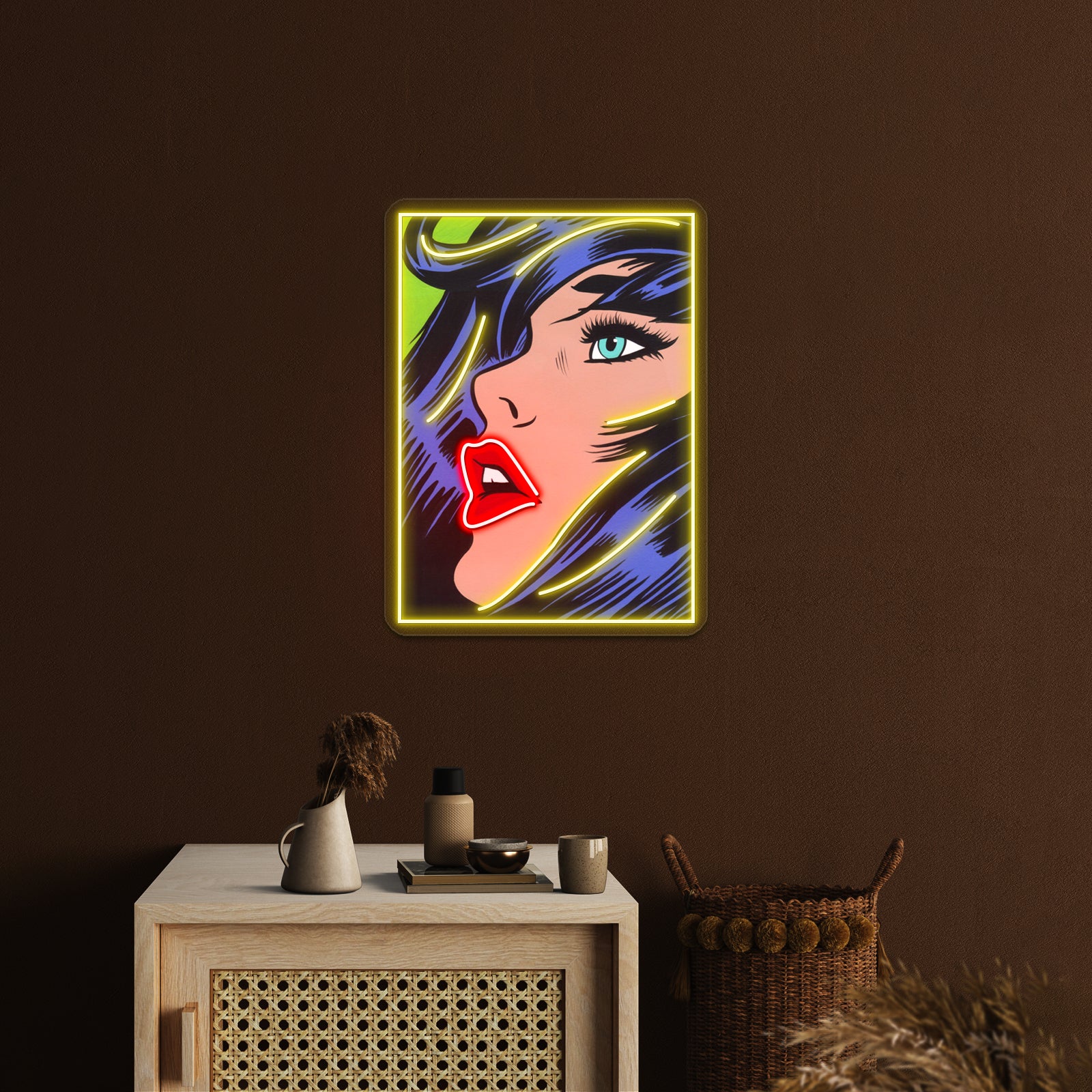 Babe Comic Girl Artwork Led Neon Sign