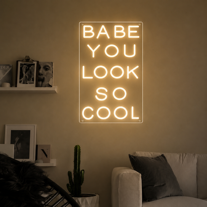Babe You Look So Cool Wall Decor LED Neon Sign - 01 Original Product Image