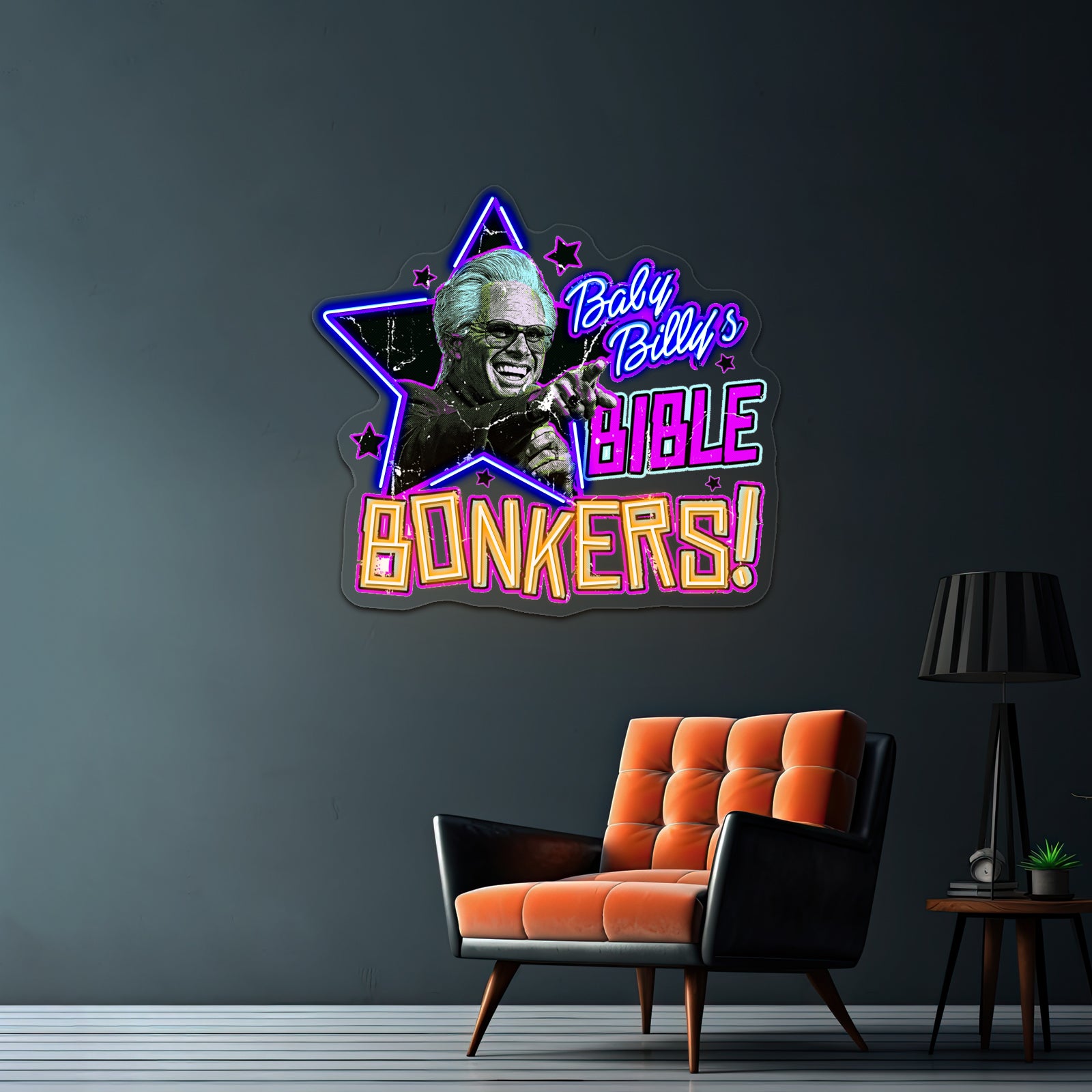 Baby Billy Bible Bonkers Artwork Led Neon Sign