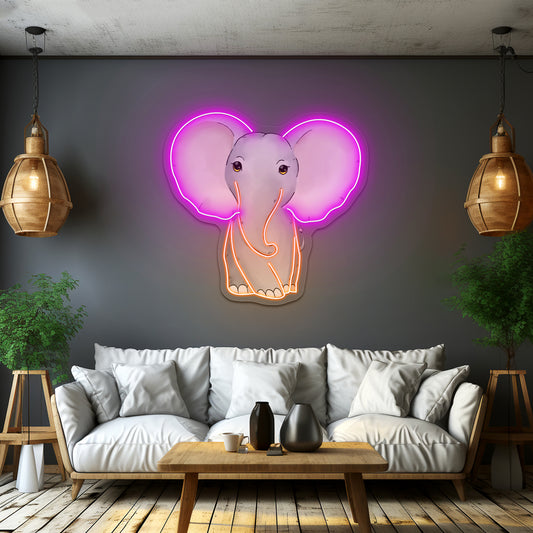 Baby Elephant Neon Signs For Home Decor