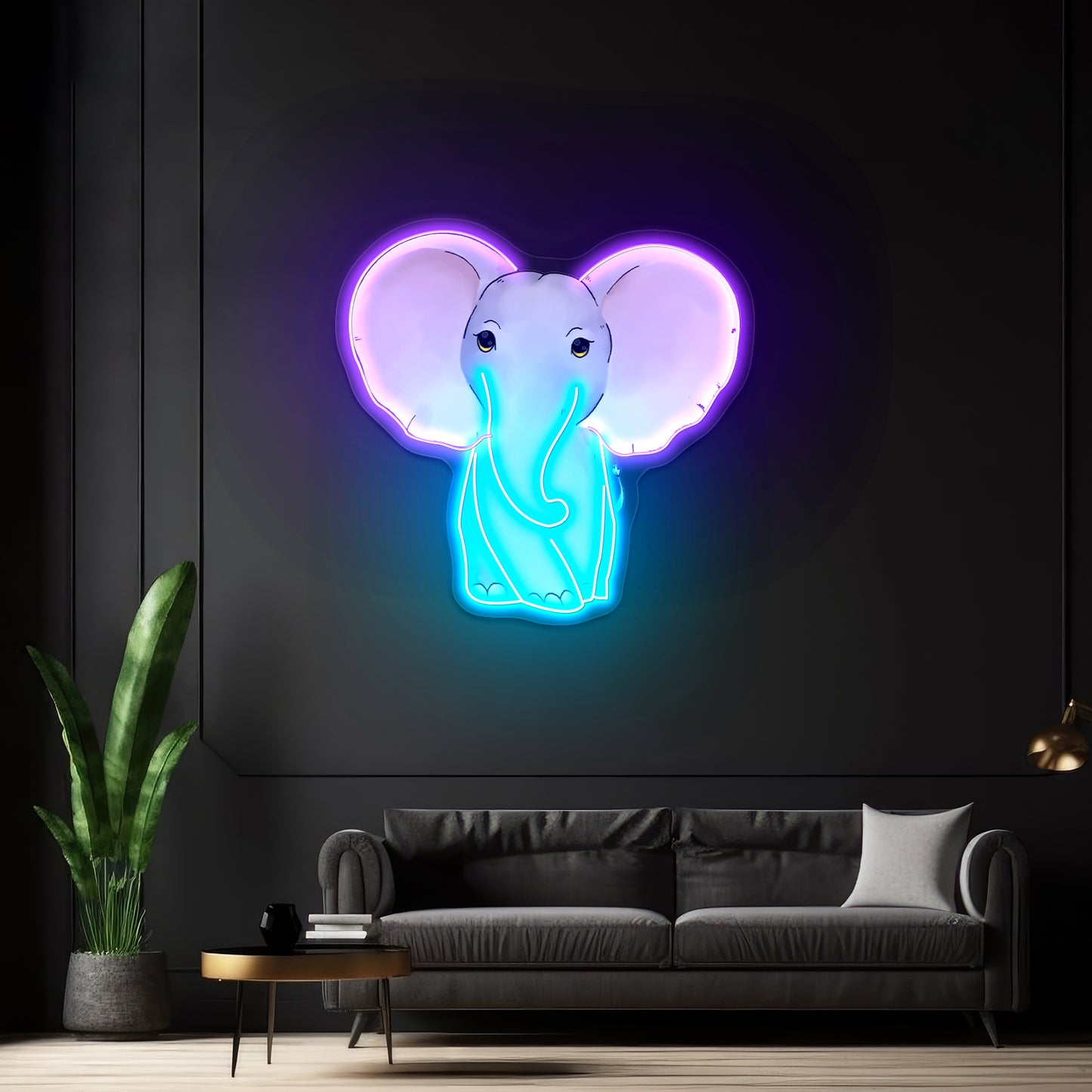 Baby Elephant Neon Signs For Home Decor