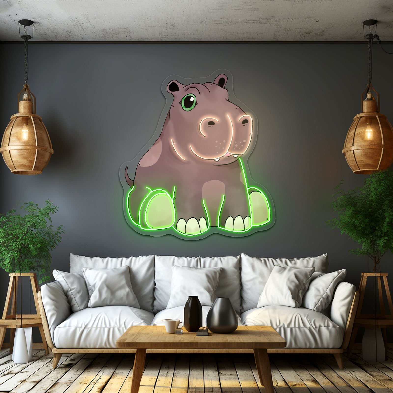 Baby Hippo Neon Signs For Aesthetic Neon Signs - Shineneon