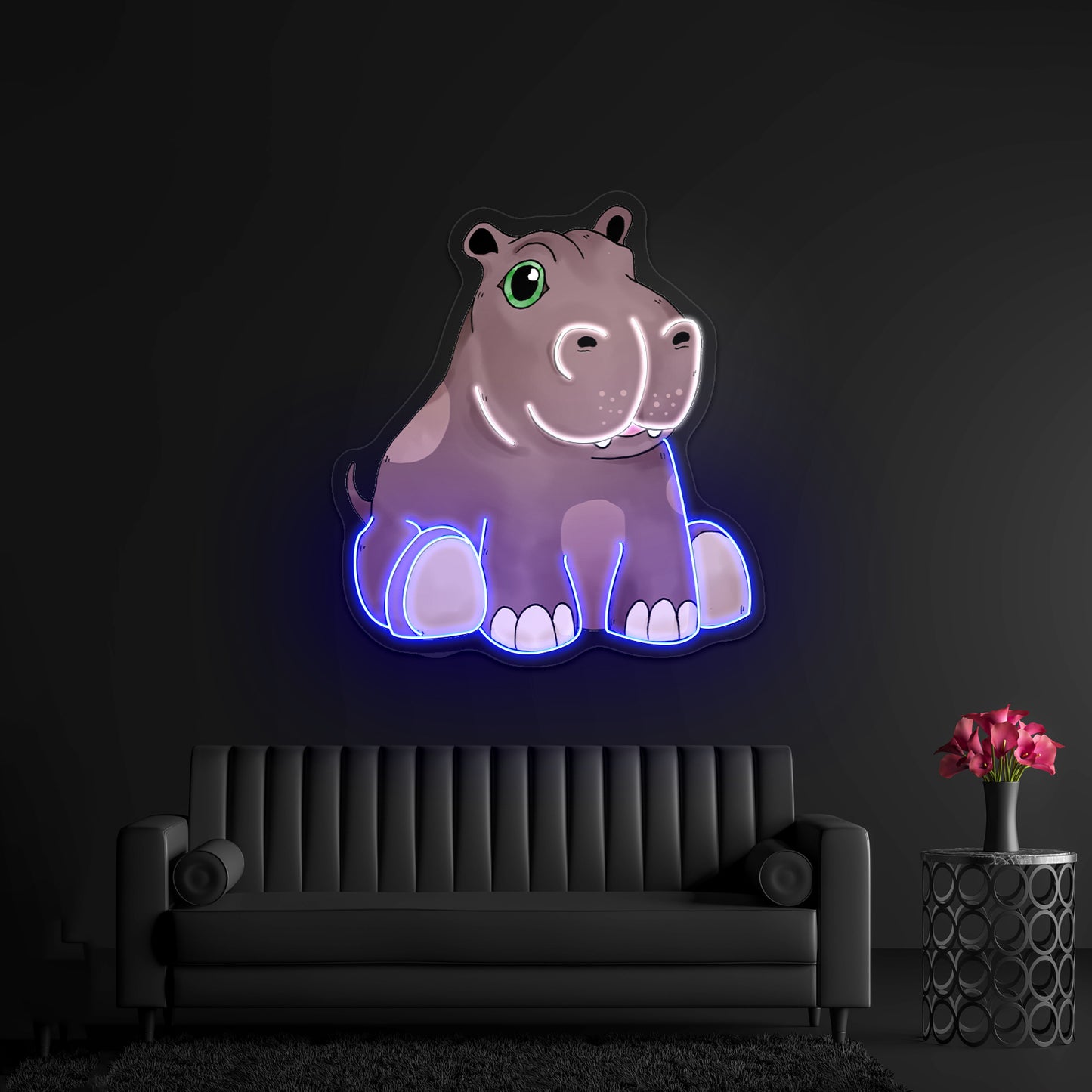 Baby Hippo Neon Signs For Aesthetic Neon Signs