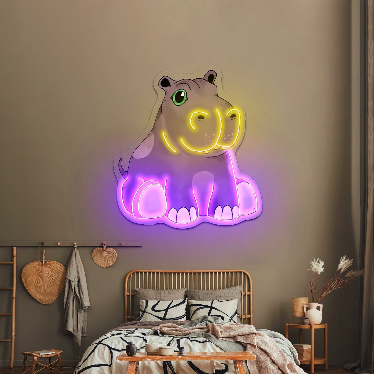 Baby Hippo Neon Signs For Aesthetic Neon Signs