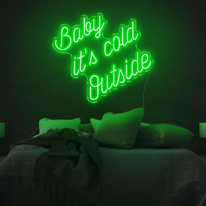 Baby Its Cold Outside White Led Neon Sign For Bedroom Decor | Shineneon