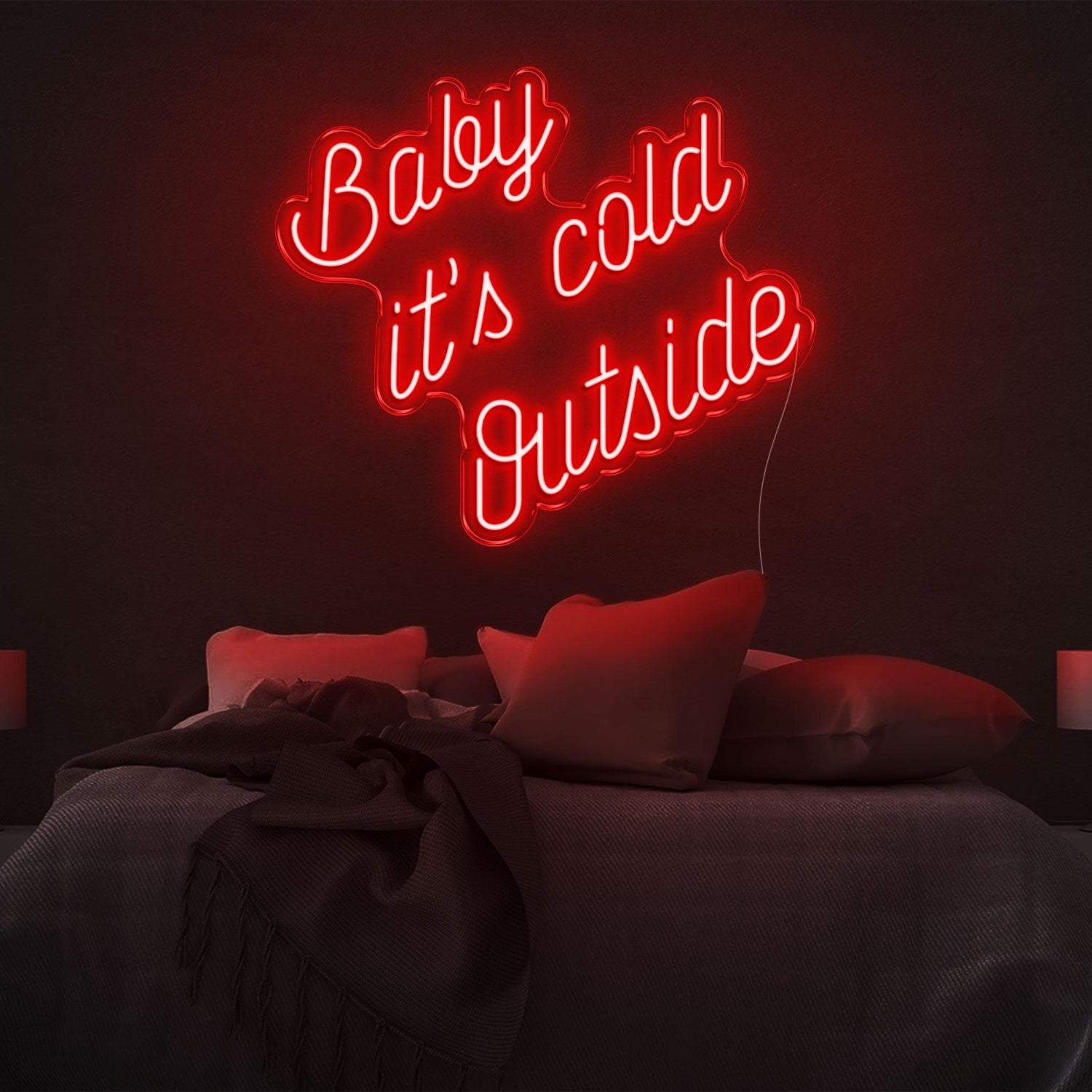 Baby Its Cold Outside White Led Neon Sign For Bedroom Decor | Shineneon