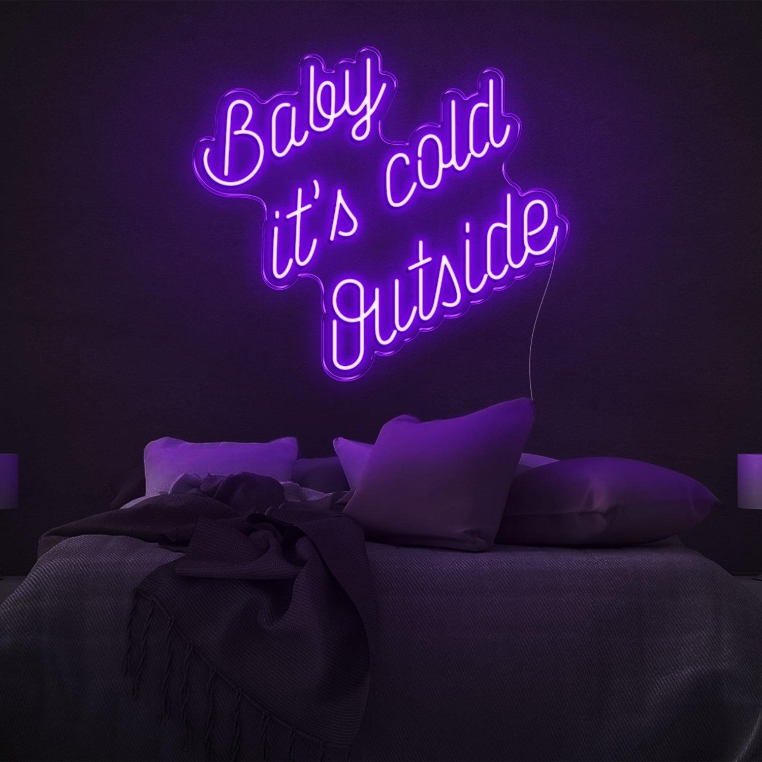 Baby Its Cold Outside White Led Neon Sign For Bedroom Decor | Shineneon