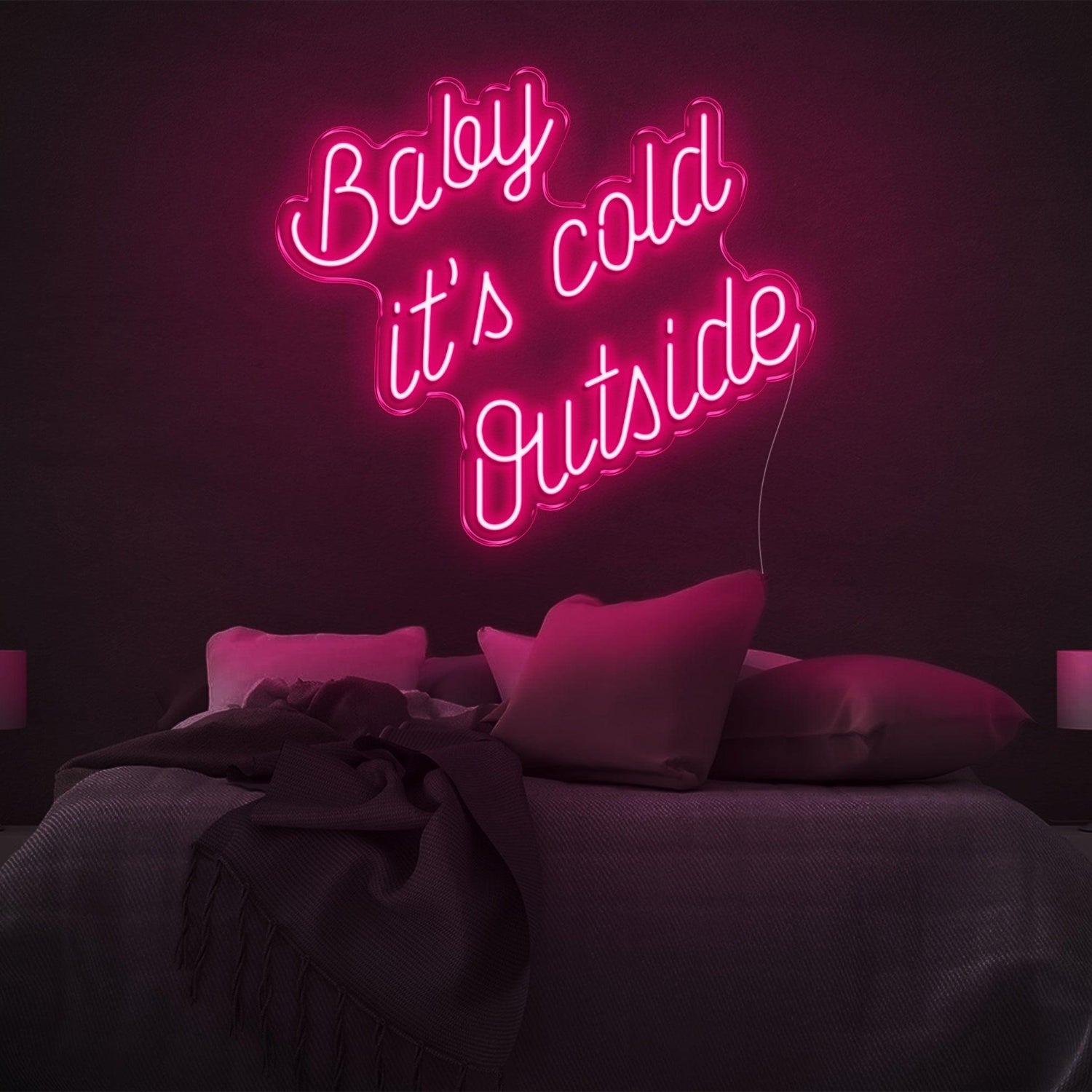 Baby Its Cold Outside White Led Neon Sign For Bedroom Decor | Shineneon