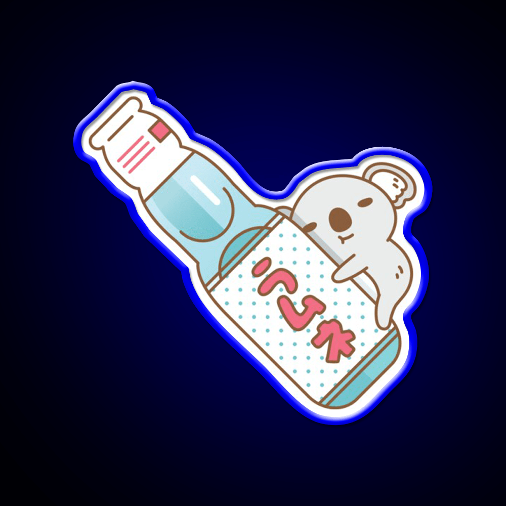 Baby Koala With Ramune Japanese Soda Snack Food Led Neon Sign Rgb Color - Shineneon