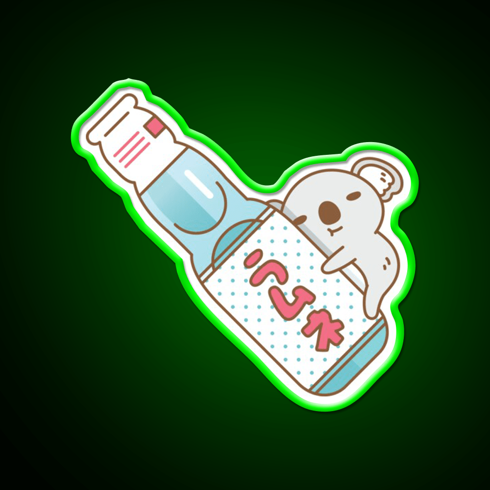 Baby Koala With Ramune Japanese Soda Snack Food Led Neon Sign Rgb Color - Shineneon