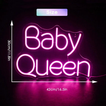 Baby Queen Led Neon Sign Vibrant Pink Room Decor For Girls Bedroom Parties | Shineneon