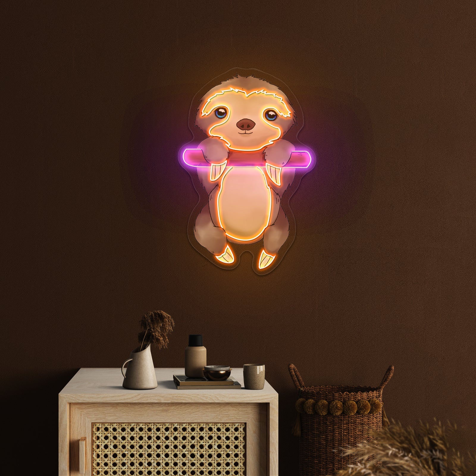 Baby Sloth Neon Signs For Bedroom Decor