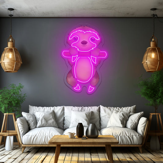 Baby Sloth Neon Signs For Bedroom Decor