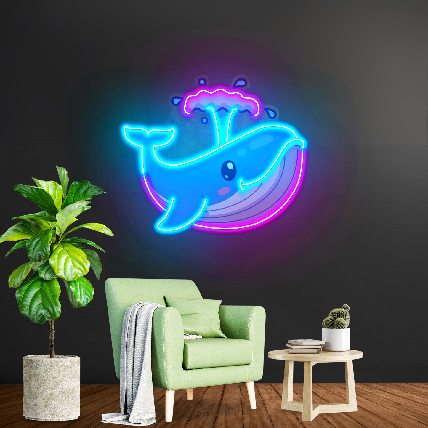 Baby Whale Spout Led Neon Sign Light Custom Led Signs