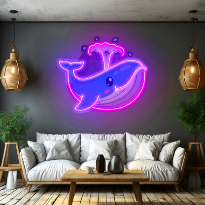 Baby Whale Spout Led Neon Sign Light Custom Led Signs