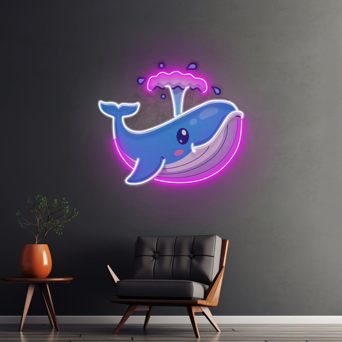 Baby Whale Spout Led Neon Sign Light Custom Led Signs