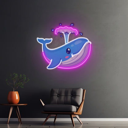 Baby Whale Spout Led Neon Sign Light Custom Led Signs