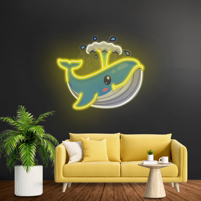 Baby Whale Spout Led Neon Sign Light Custom Led Signs