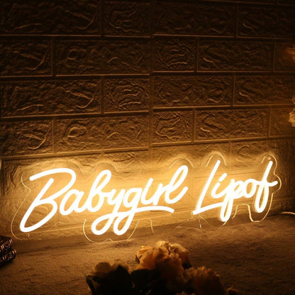 Babygirl Lipof Yellow Led Neon Sign - Shineneon
