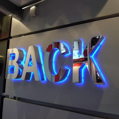 Back 3D Backlit Letters Business Metal Led Sign - Shineneon