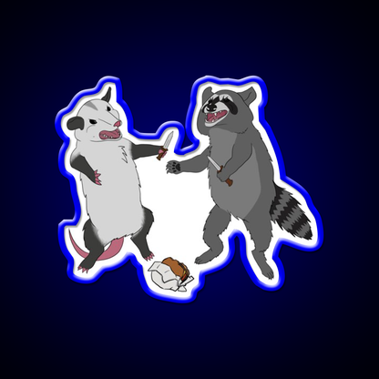 Back Alley Knife Fight Fast Food Led Neon Sign For Burger Place Rgb Color