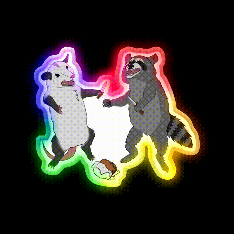 Back Alley Knife Fight Fast Food Led Neon Sign For Burger Place Rgb Color