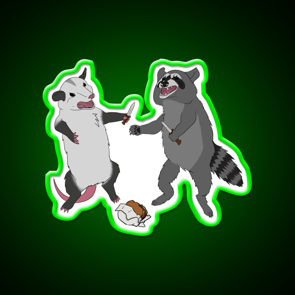 Back Alley Knife Fight Fast Food Led Neon Sign For Burger Place Rgb Color