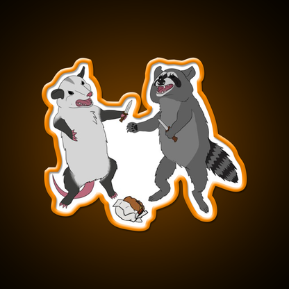 Back Alley Knife Fight Fast Food Led Neon Sign For Burger Place Rgb Color