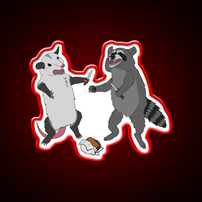 Back Alley Knife Fight Fast Food Led Neon Sign For Burger Place Rgb Color