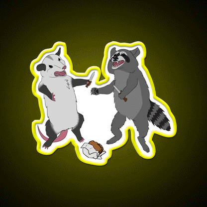 Back Alley Knife Fight Fast Food Led Neon Sign For Burger Place Rgb Color