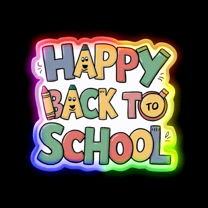 Back To School Welcome Led Neon Sign Open Sign Rgb Color - LED neon sign close-up detail