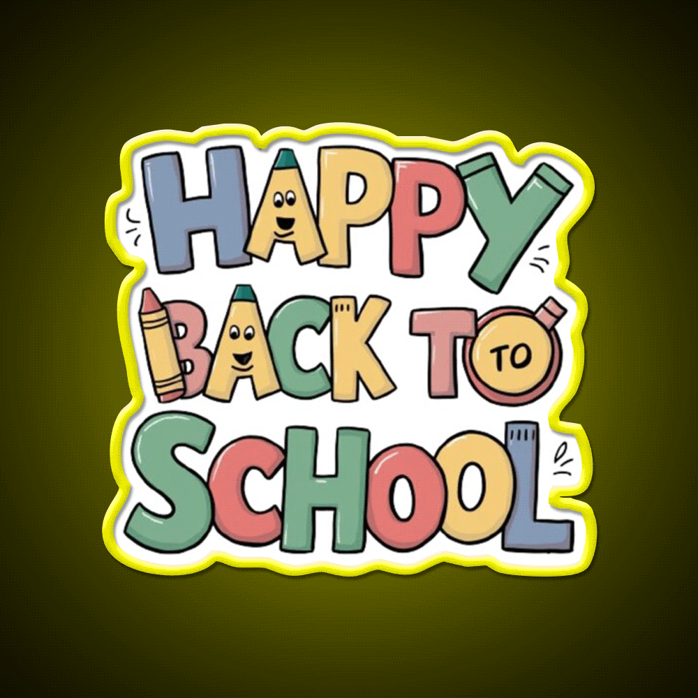 Back To School Welcome Led Neon Sign Open Sign Rgb Color - Custom LED neon sign front view
