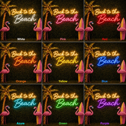 Back To The Beach Neon Sign LED Neon Sign color grid