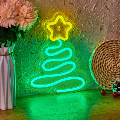 Backboard Led Neon Light Christmas Tree Xmas | Shineneon