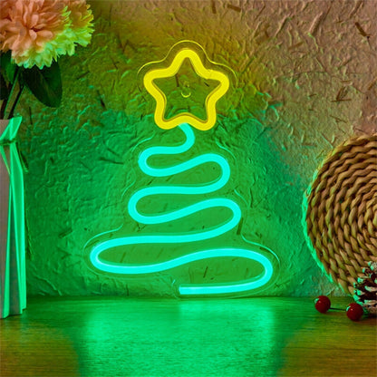 Backboard Led Neon Light Christmas Tree Xmas | Shineneon